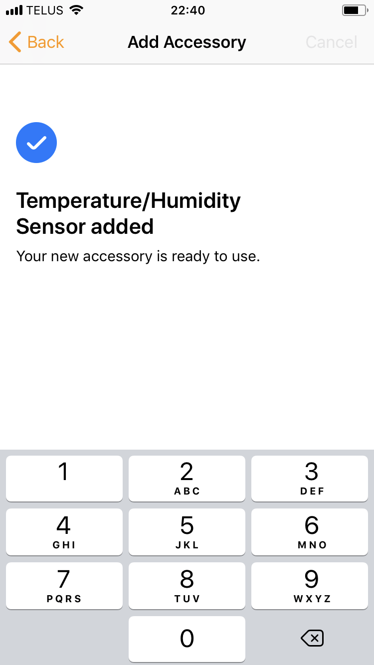HomeKit pairing step 5